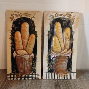 Kate McRostie Banquettes & Croissants Ceramic Wall Plaques